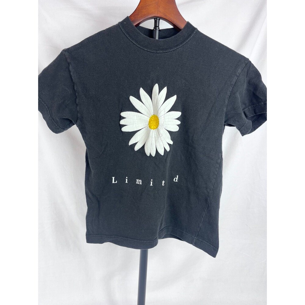 Vintage 90s Limited Too Daisy Graphic Baby Tee Black Size 6 Fits XS